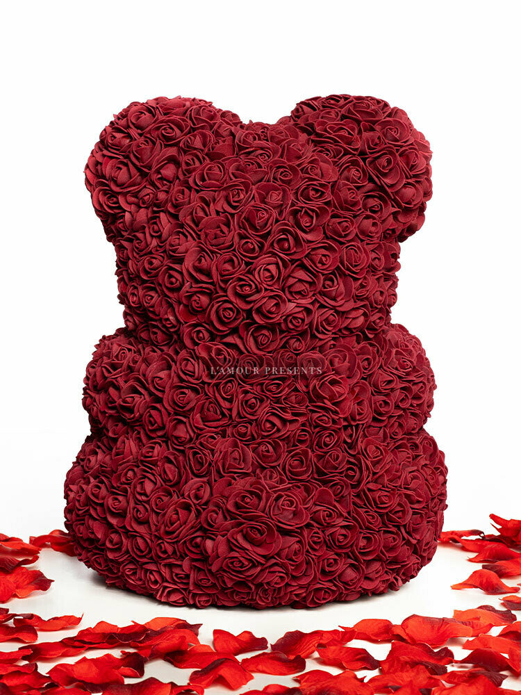 Orsetto di rose bordo 40 cm - Orsetto di rose