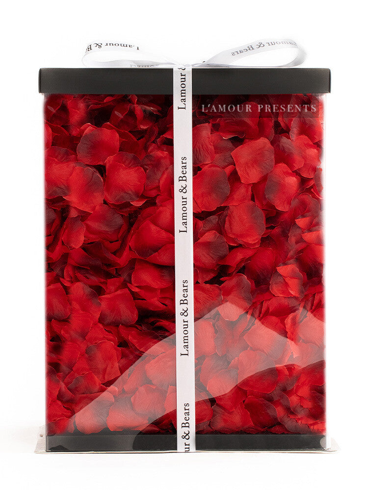 Orsetto Di Rose rosso con cuore 40 cm - 40 cm / Petali di